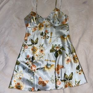 Silk flowered, mini dress